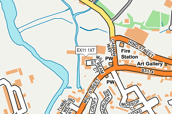 EX11 1XT map - OS OpenMap – Local (Ordnance Survey)