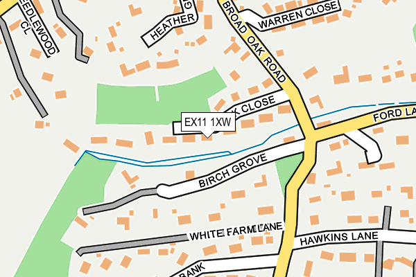 EX11 1XW map - OS OpenMap – Local (Ordnance Survey)