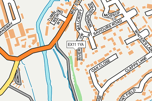 EX11 1YA map - OS OpenMap – Local (Ordnance Survey)