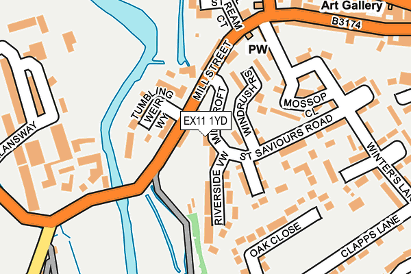 EX11 1YD map - OS OpenMap – Local (Ordnance Survey)