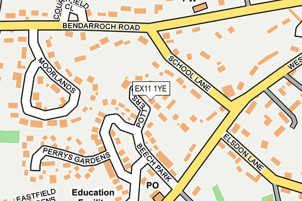 EX11 1YE map - OS OpenMap – Local (Ordnance Survey)