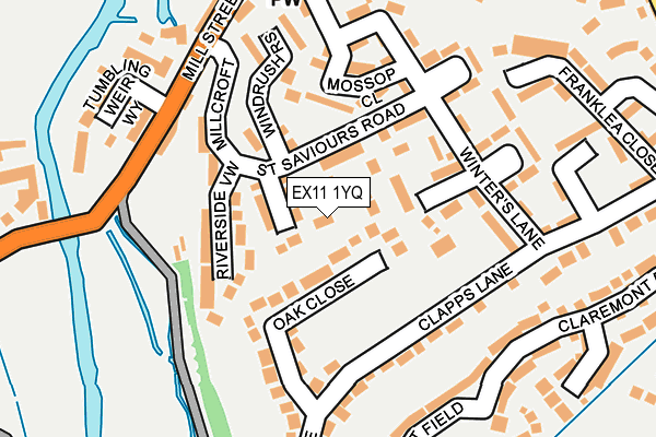 EX11 1YQ map - OS OpenMap – Local (Ordnance Survey)