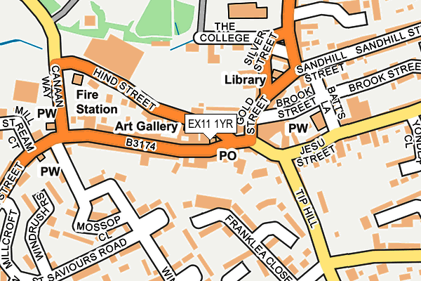 EX11 1YR map - OS OpenMap – Local (Ordnance Survey)