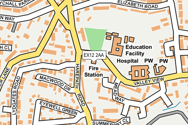 EX12 2AA map - OS OpenMap – Local (Ordnance Survey)