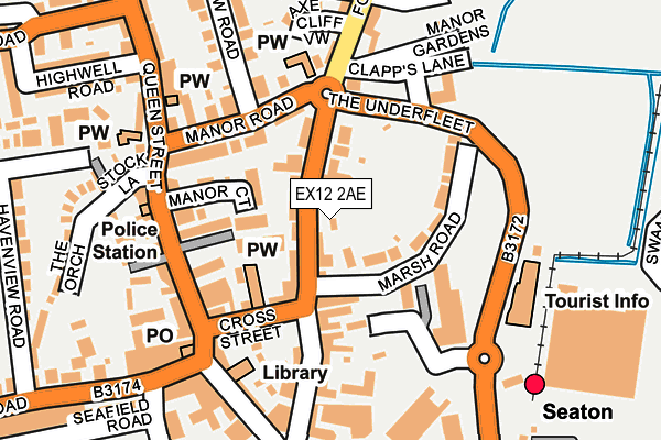 EX12 2AE map - OS OpenMap – Local (Ordnance Survey)