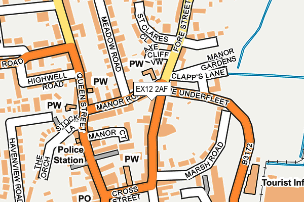 EX12 2AF map - OS OpenMap – Local (Ordnance Survey)