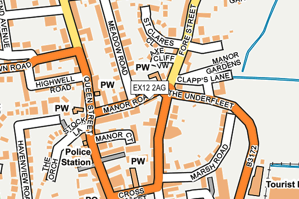 EX12 2AG map - OS OpenMap – Local (Ordnance Survey)