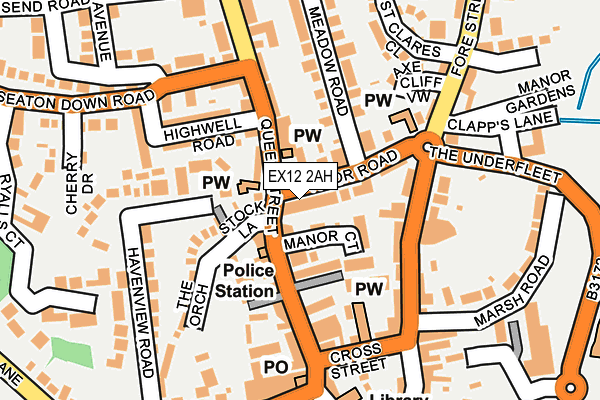 EX12 2AH map - OS OpenMap – Local (Ordnance Survey)