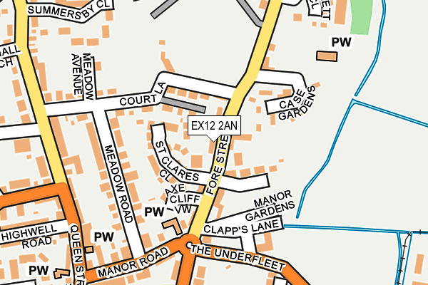 EX12 2AN map - OS OpenMap – Local (Ordnance Survey)