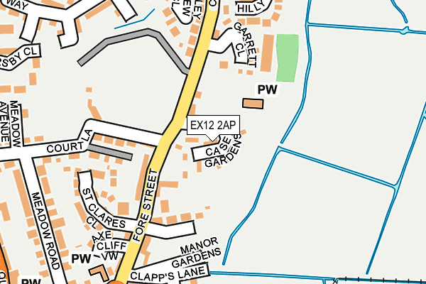 EX12 2AP map - OS OpenMap – Local (Ordnance Survey)