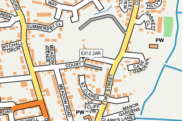 EX12 2AR map - OS OpenMap – Local (Ordnance Survey)