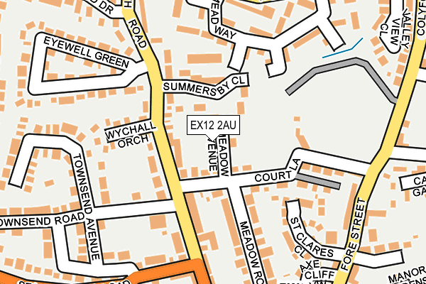 EX12 2AU map - OS OpenMap – Local (Ordnance Survey)