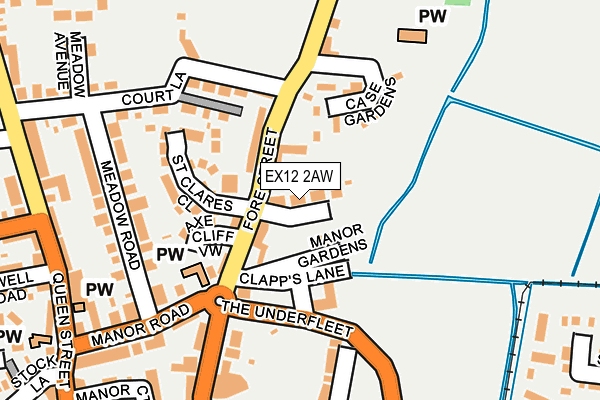 EX12 2AW map - OS OpenMap – Local (Ordnance Survey)