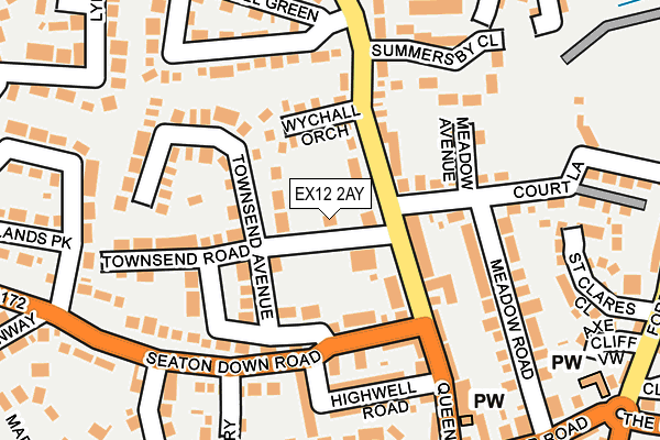 EX12 2AY map - OS OpenMap – Local (Ordnance Survey)