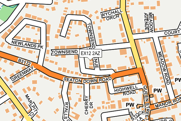 EX12 2AZ map - OS OpenMap – Local (Ordnance Survey)