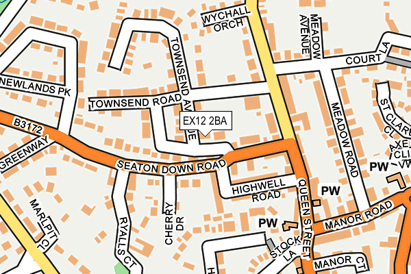 EX12 2BA map - OS OpenMap – Local (Ordnance Survey)