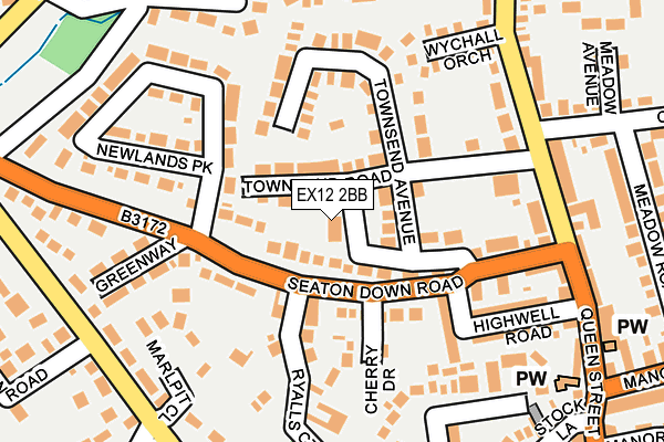 EX12 2BB map - OS OpenMap – Local (Ordnance Survey)