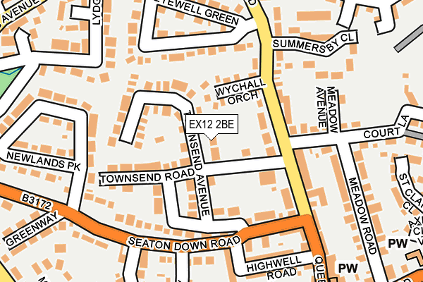 EX12 2BE map - OS OpenMap – Local (Ordnance Survey)