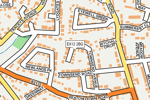 EX12 2BG map - OS OpenMap – Local (Ordnance Survey)