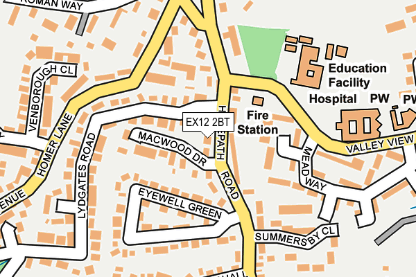 EX12 2BT map - OS OpenMap – Local (Ordnance Survey)