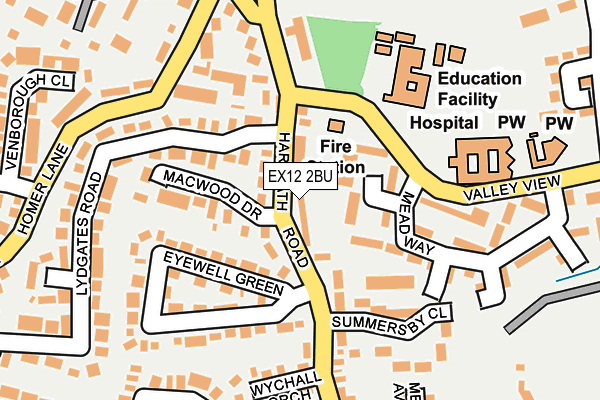 EX12 2BU map - OS OpenMap – Local (Ordnance Survey)