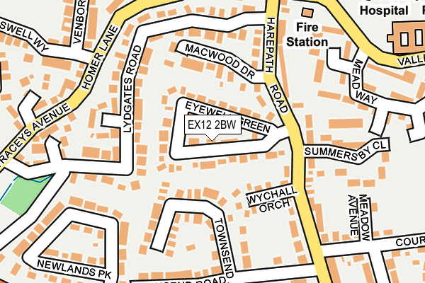 EX12 2BW map - OS OpenMap – Local (Ordnance Survey)