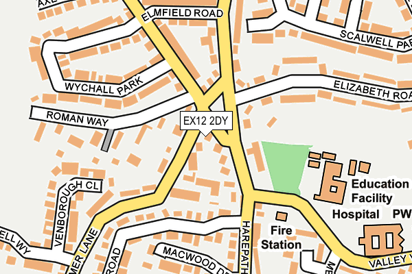 EX12 2DY map - OS OpenMap – Local (Ordnance Survey)