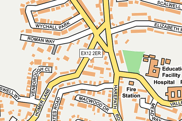 EX12 2ER map - OS OpenMap – Local (Ordnance Survey)