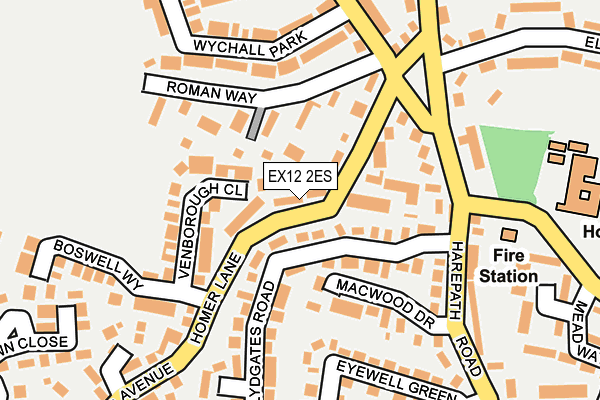 EX12 2ES map - OS OpenMap – Local (Ordnance Survey)