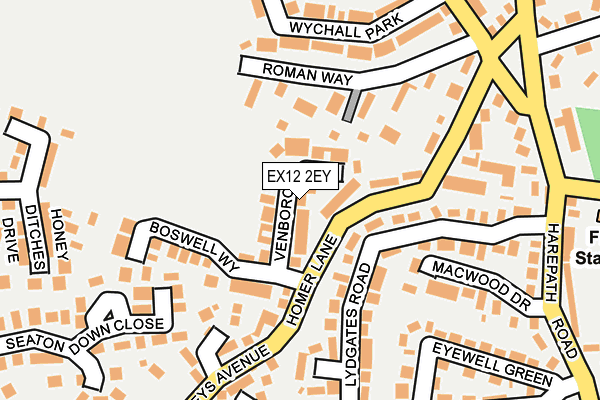 EX12 2EY map - OS OpenMap – Local (Ordnance Survey)