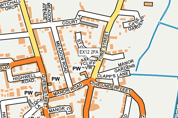 EX12 2FA map - OS OpenMap – Local (Ordnance Survey)