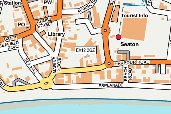 EX12 2GZ map - OS OpenMap – Local (Ordnance Survey)