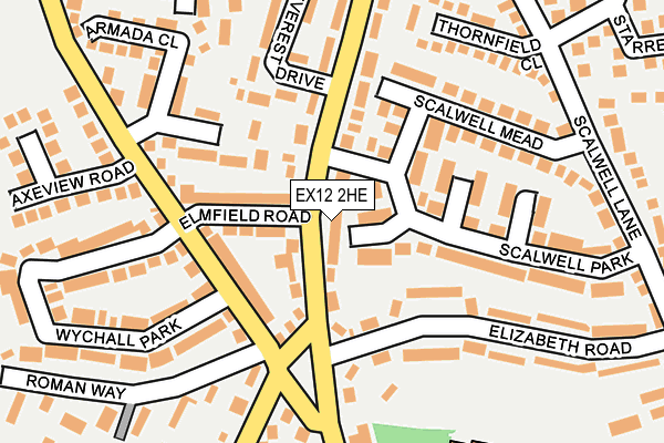 EX12 2HE map - OS OpenMap – Local (Ordnance Survey)