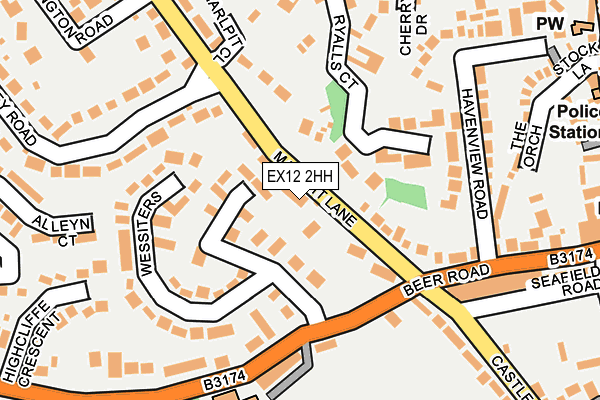 EX12 2HH map - OS OpenMap – Local (Ordnance Survey)
