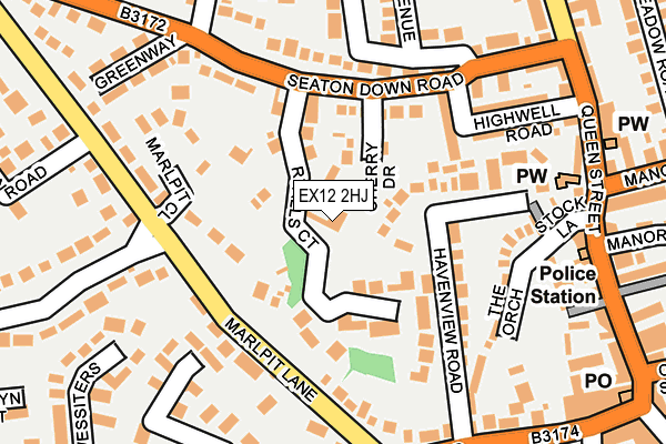 EX12 2HJ map - OS OpenMap – Local (Ordnance Survey)