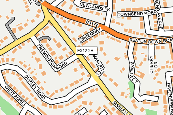 EX12 2HL map - OS OpenMap – Local (Ordnance Survey)