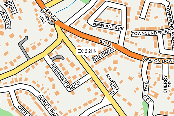 EX12 2HN map - OS OpenMap – Local (Ordnance Survey)