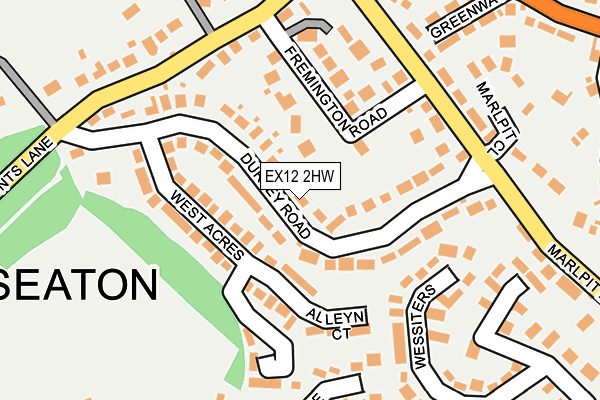 EX12 2HW map - OS OpenMap – Local (Ordnance Survey)