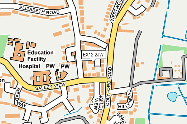 EX12 2JW map - OS OpenMap – Local (Ordnance Survey)