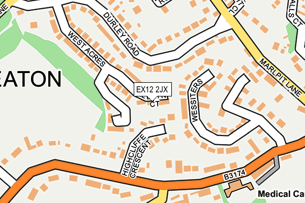 EX12 2JX map - OS OpenMap – Local (Ordnance Survey)