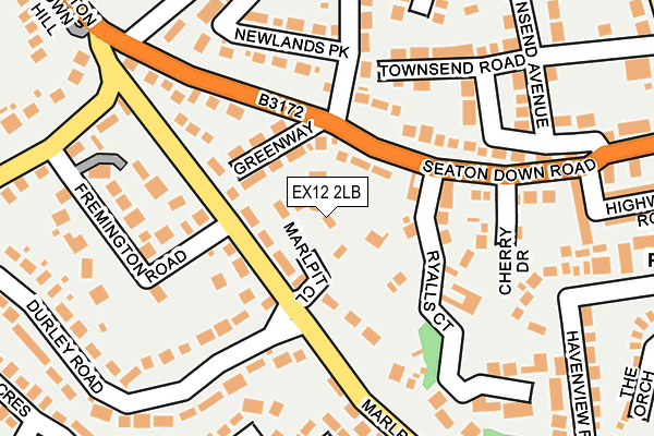 EX12 2LB map - OS OpenMap – Local (Ordnance Survey)