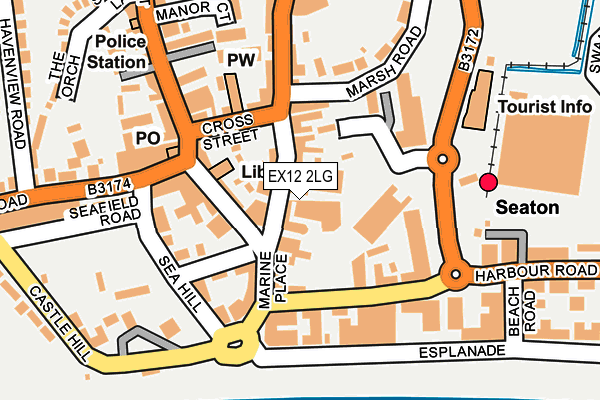 EX12 2LG map - OS OpenMap – Local (Ordnance Survey)