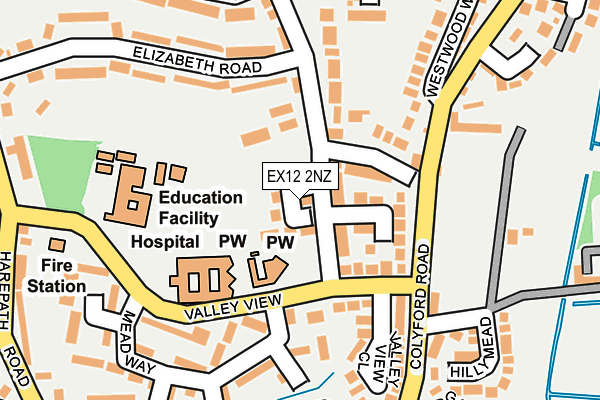 EX12 2NZ map - OS OpenMap – Local (Ordnance Survey)