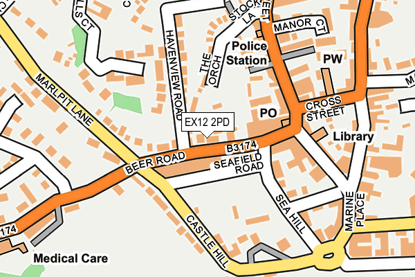 EX12 2PD map - OS OpenMap – Local (Ordnance Survey)