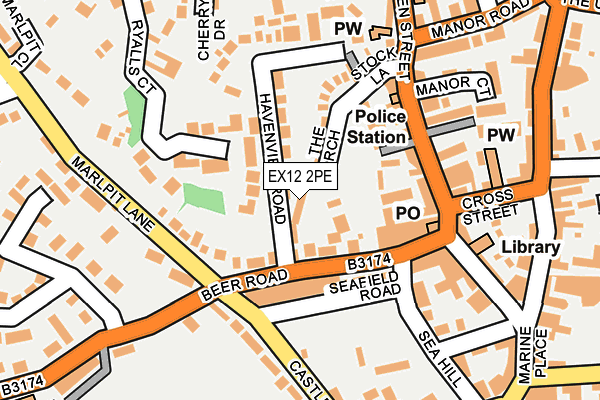 EX12 2PE map - OS OpenMap – Local (Ordnance Survey)