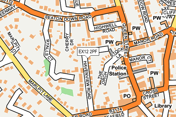 EX12 2PF map - OS OpenMap – Local (Ordnance Survey)