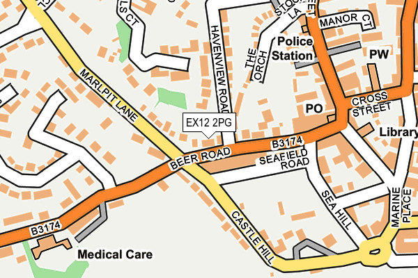 EX12 2PG map - OS OpenMap – Local (Ordnance Survey)