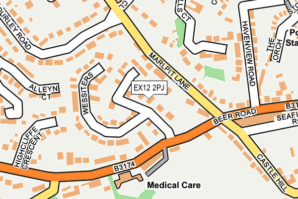 EX12 2PJ map - OS OpenMap – Local (Ordnance Survey)