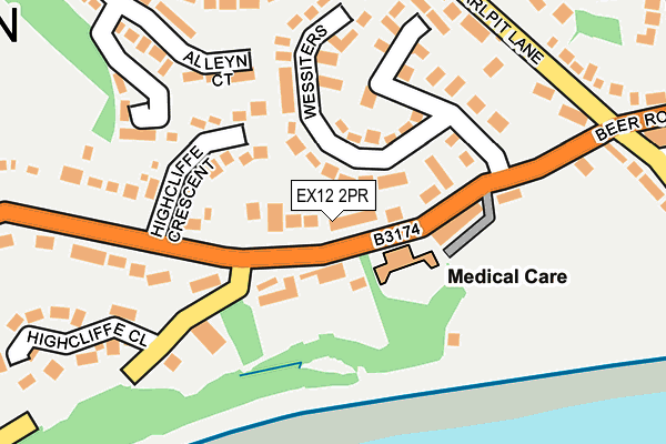EX12 2PR map - OS OpenMap – Local (Ordnance Survey)