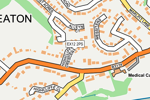 EX12 2PS map - OS OpenMap – Local (Ordnance Survey)